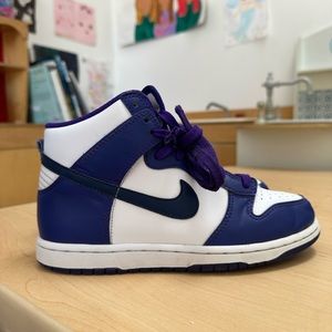 Nike  Kid's Dunk Hi White/Midnight Navy (DH9751 100)